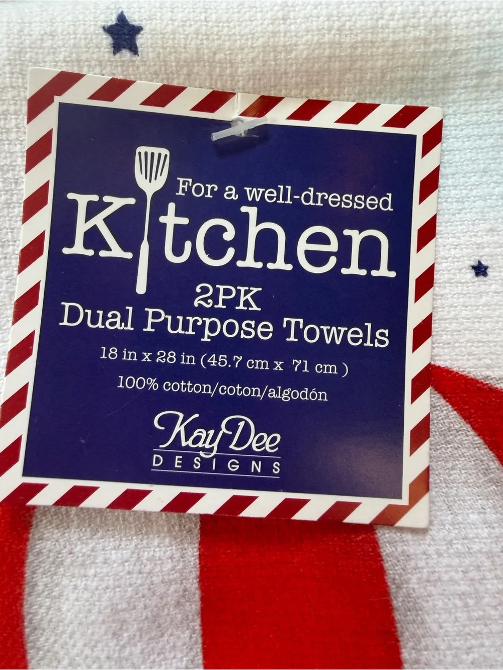 NWT Patriotic Hot Air Balloon & Puppy Kitchen Towels - set of 2. Fun prints!